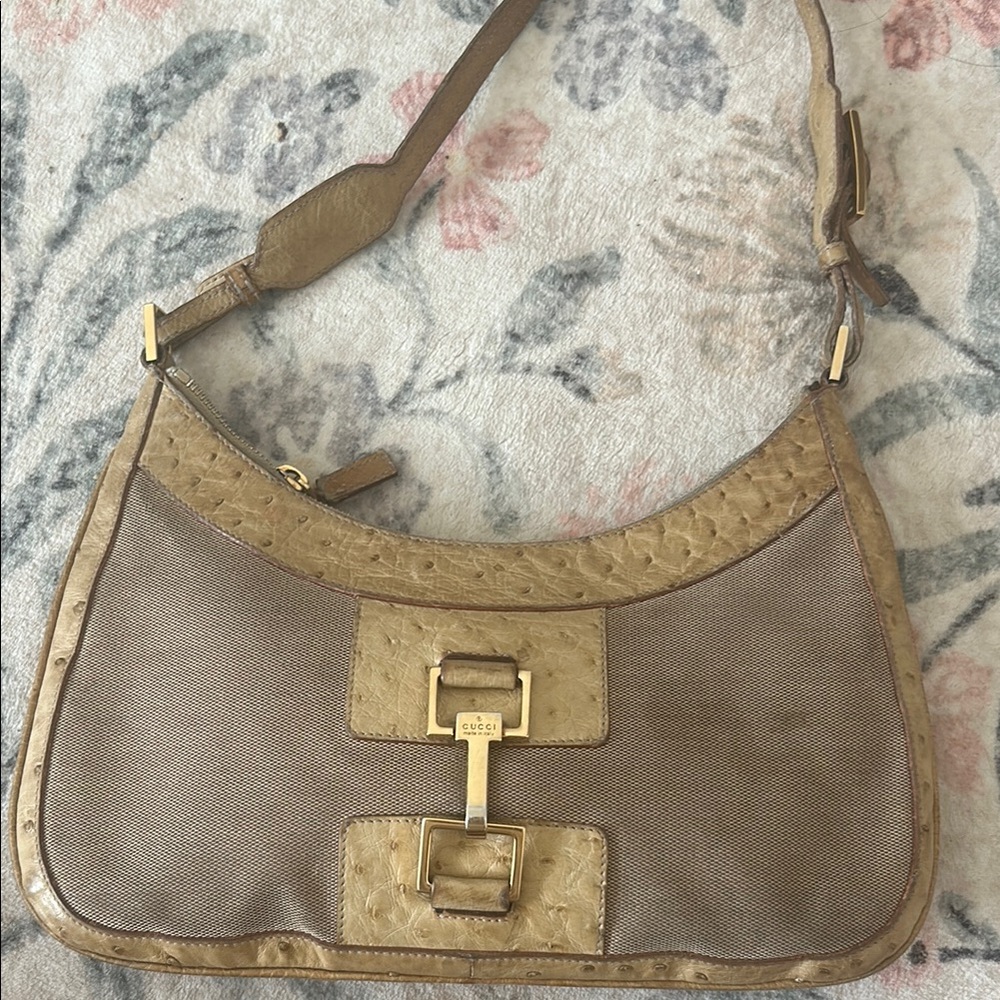 Gucci Beige and Tan Shoulder Bag